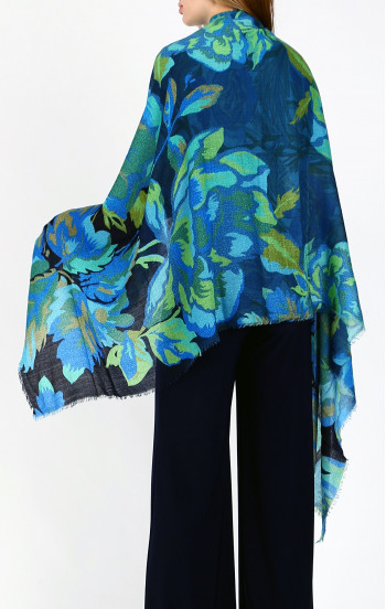Красив шал от вълна и модал в десен Nocturnal Bloom [1]