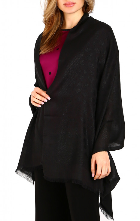Луксозен шал с деликатен блясък Black Moon Jacquard
