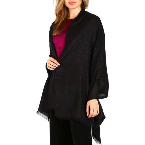 Луксозен шал с деликатен блясък Black Moon Jacquard