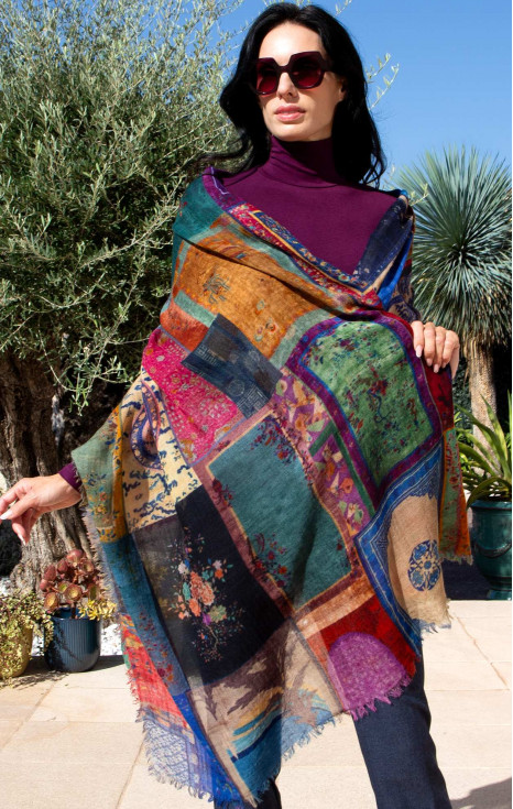 Топъл шал от вълна Patchwork Mystic Dreams
