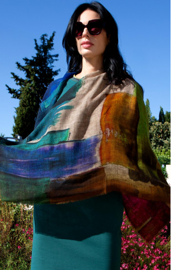 Топъл шал от вълна и модал Urban Colorful Sunset