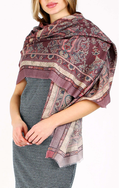 Мек топъл шал от вълна и коприна Velvet Rose Tapestry [1]