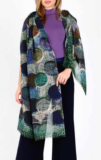 Пленителен шал от вълна и модал в десен Mystic Raindrop Harmony [1]