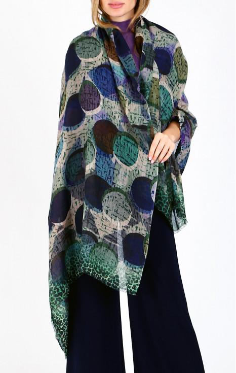 Пленителен шал от вълна и модал в десен Mystic Raindrop Harmony