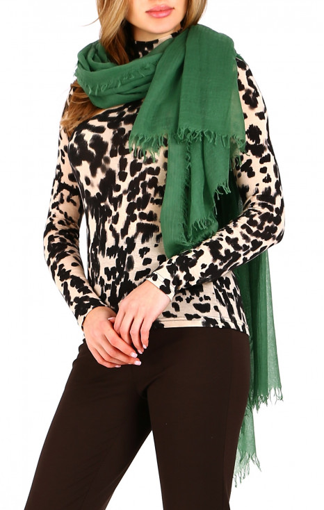Топъл шал от вълна Deep Grass Green