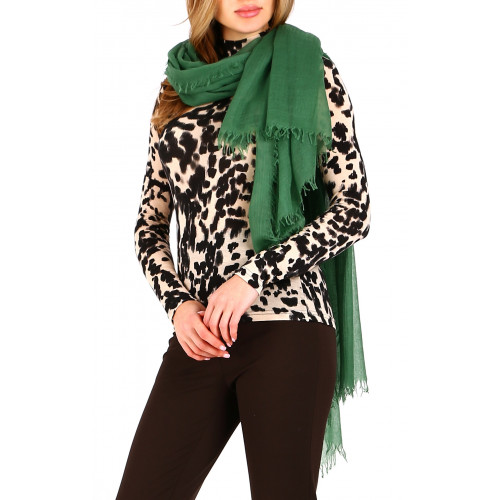 Топъл шал от вълна Deep Grass Green