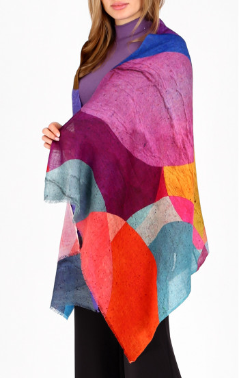 Многоцветен шал от вълна и модал Color Bubble Dance [1]