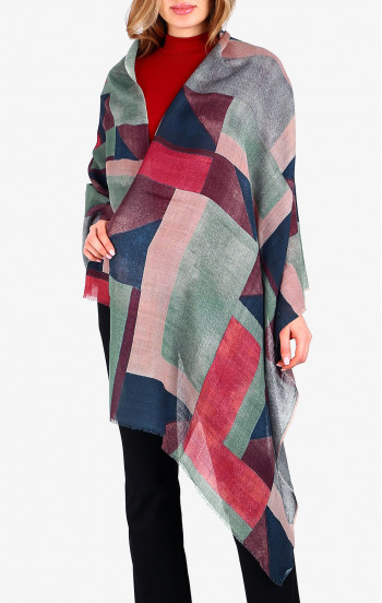 Елегантен шал от вълна и модал Timeless Geometric Patchwork [1]