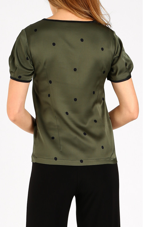 Стилна блуза от сатенирана вискоза в цвят Bronze Green