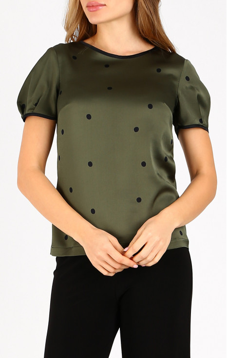 Стилна блуза от сатенирана вискоза в цвят Bronze Green