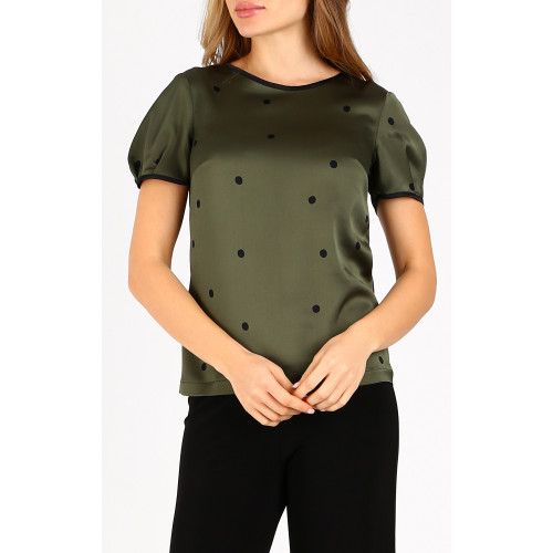 Стилна блуза от сатенирана вискоза в цвят Bronze Green