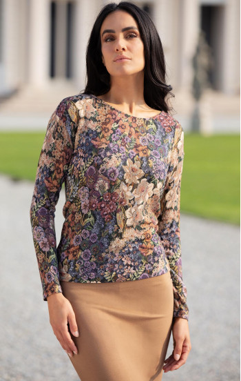 Блуза в свободен силует с богат флорален десен тип “Tapestry” [1]