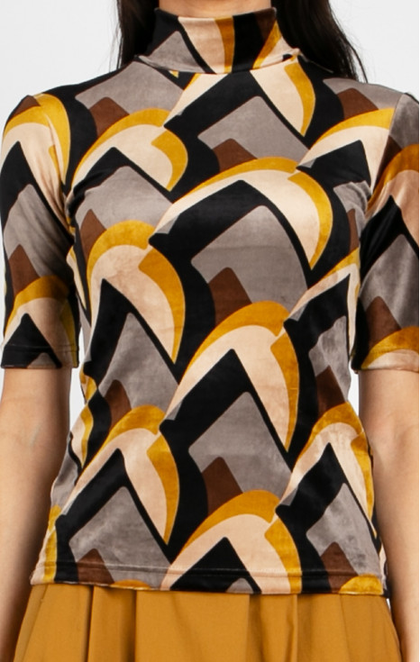 Блуза от кадифе Mustard Velvet Retro Art