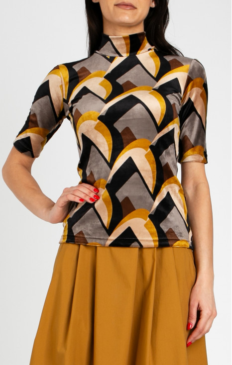 Блуза от кадифе Mustard Velvet Retro Art