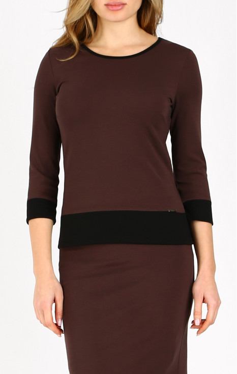 Блуза от стегната материя в цвят Chocolate Fondant