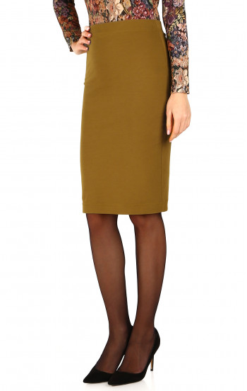 Права пола от стегнато трико в цвят  Bronze Mist