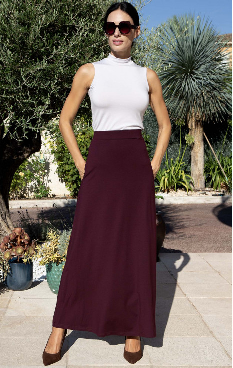 Дълга пола от трико Burgundy Elegance [1]