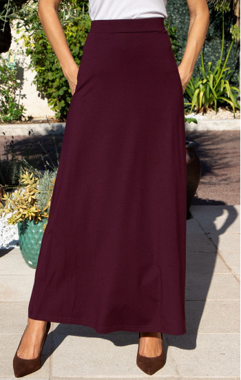 Дълга пола от трико Burgundy Elegance