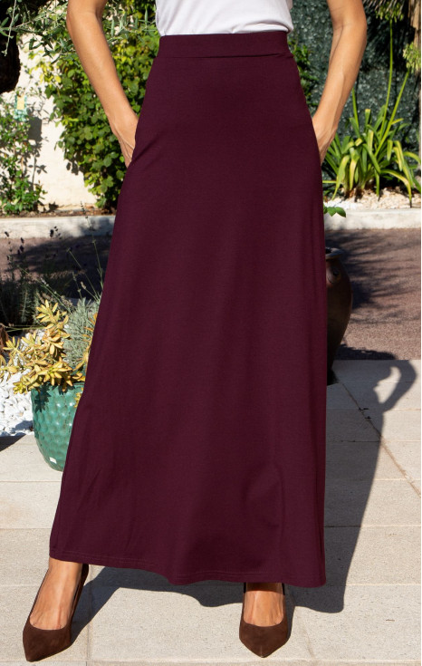 Дълга пола от трико Burgundy Elegance