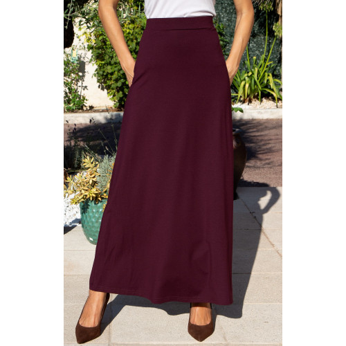 Дълга пола от трико Burgundy Elegance