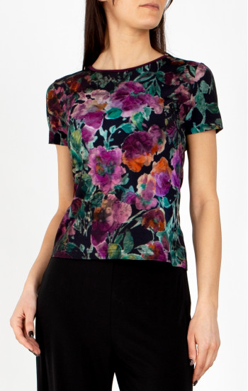 Блуза от луксозно жарсе в Plum Purple, Amethyst и Alpine Green