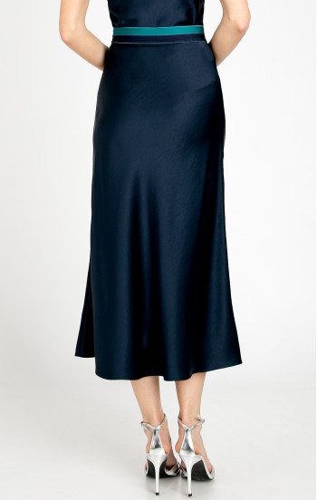 Елегантна пола от сатен в цвят Evening Blue [1]