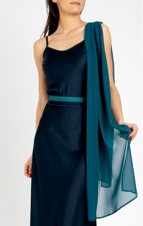 Ефирен шал в цвят Pacific