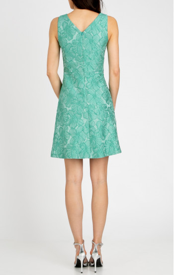 Изящна рокля от сатениран жакард в цвят Sea Green [1]