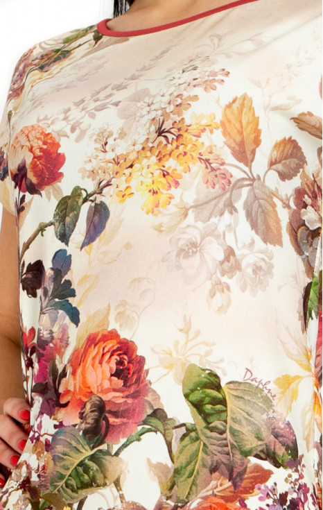 Блуза в свободен силует Floral Symphony в екрю