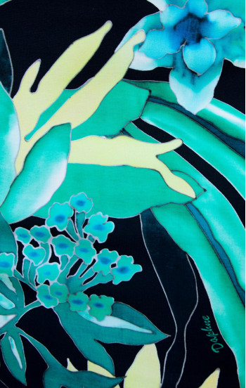 Елегантна пола от жарсе тип молив Turquoise Jungle [1]