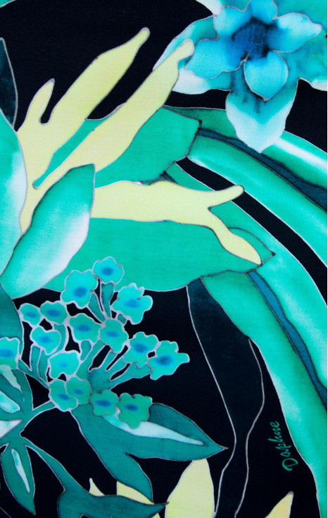 Елегантна пола от жарсе тип молив Turquoise Jungle [1]