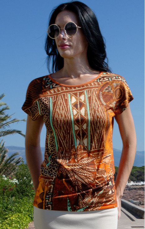 Блуза от трико Terracotta Ethno Vibe