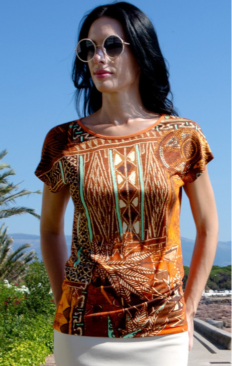 Блуза от трико Terracotta Ethno Vibe