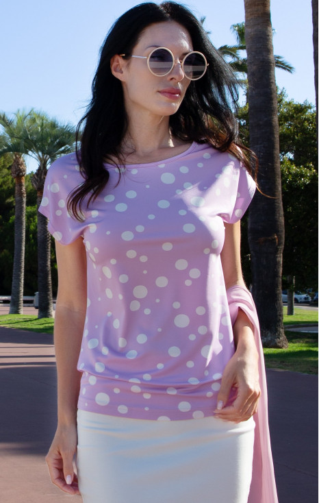 Блуза от жарсе Lavender Polka Dots [1]
