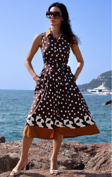 Памучна рокля Chocolate & Graphic Polka