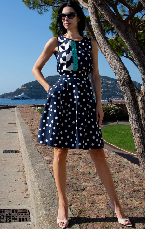 Памучен топ Navy & Graphic Polka [1]