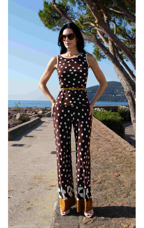 Топ от жарсе Chocolate &amp; Graphic Polka