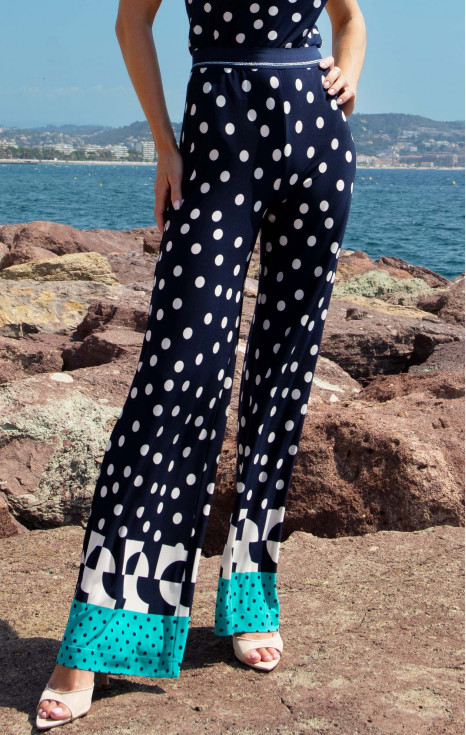 Панталон от жарсе Navy & Graphic Polka