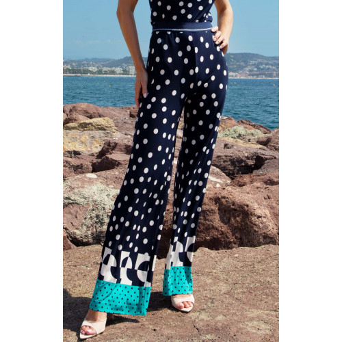 Панталон от жарсе Navy & Graphic Polka