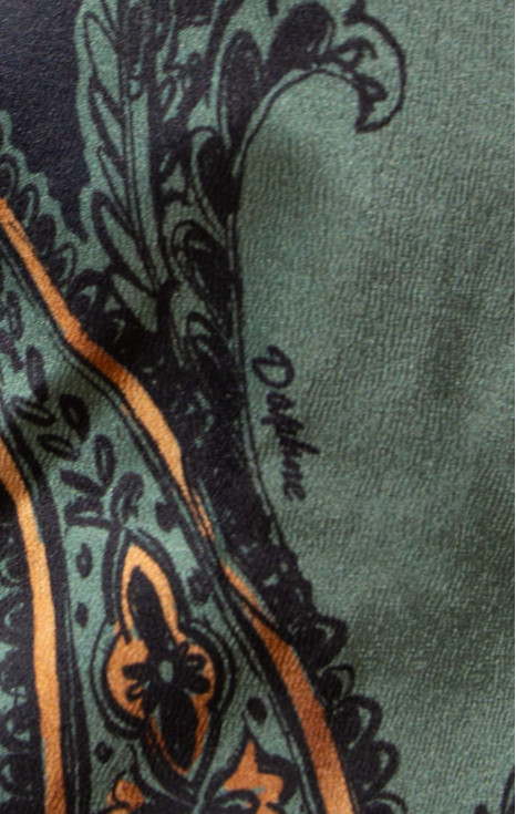 Рокля от луксозна сатенирана вискоза Olive Paisley