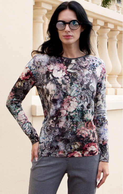 Блуза от меко трико с десен Lace Garden